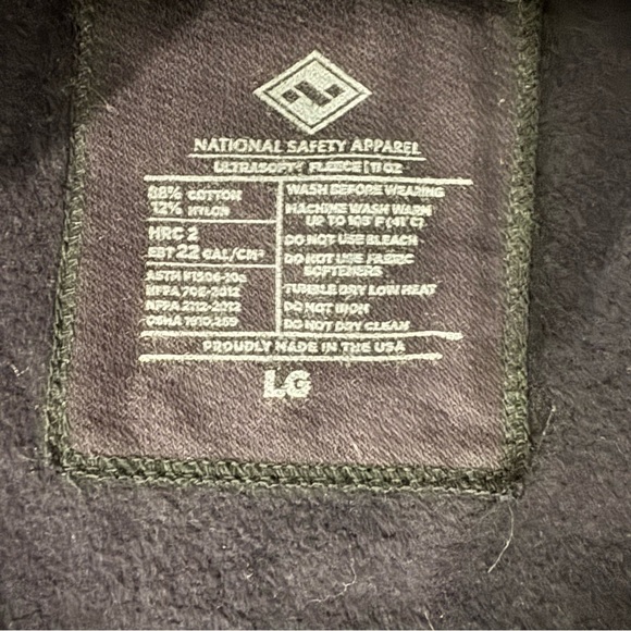 National Safety Apparel Blue zip up welding hoodie Large - Picture 1 of 4
